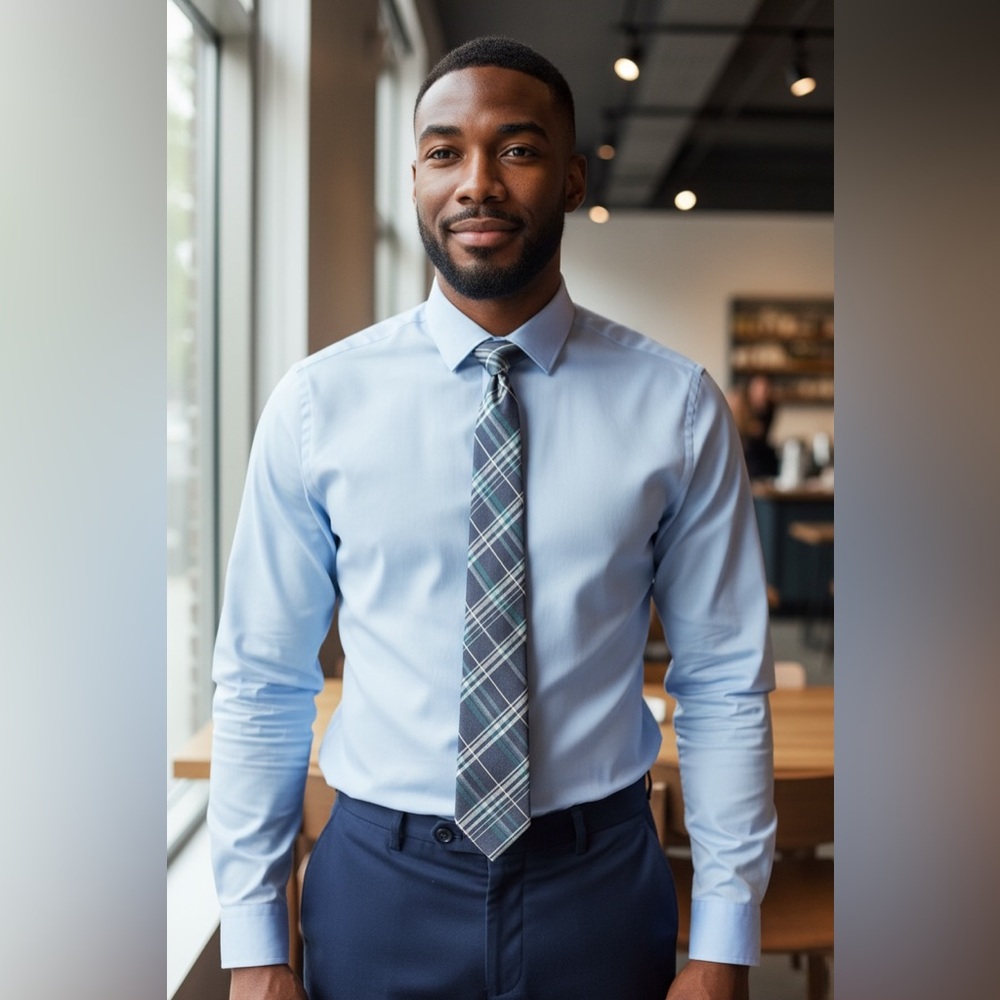 ( Michael Kors) Men's Blue Plaid Tie